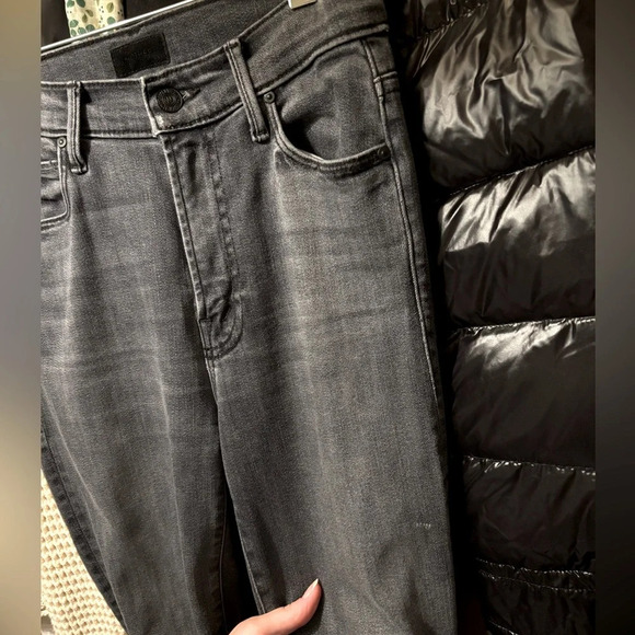 MOTHER The Zip Stunner Two Step Fray Gray Stretcht Jeans Miss Moody Two Shoes 25 - Picture 10 of 11